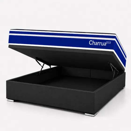 Conjunto Box Ba&uacute;l Charr&uacute;a Ortop&eacute;dico 2 Plazas