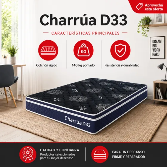 Colchón Charrúa Ortopédico 2 Plazas
