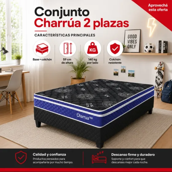 Sommier Charrúa Ortopédico 2 Plazas